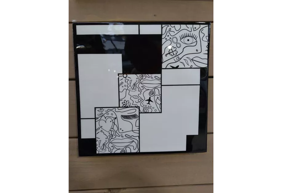 Leinwand,schwarz,weiß,1,7x30x30cm