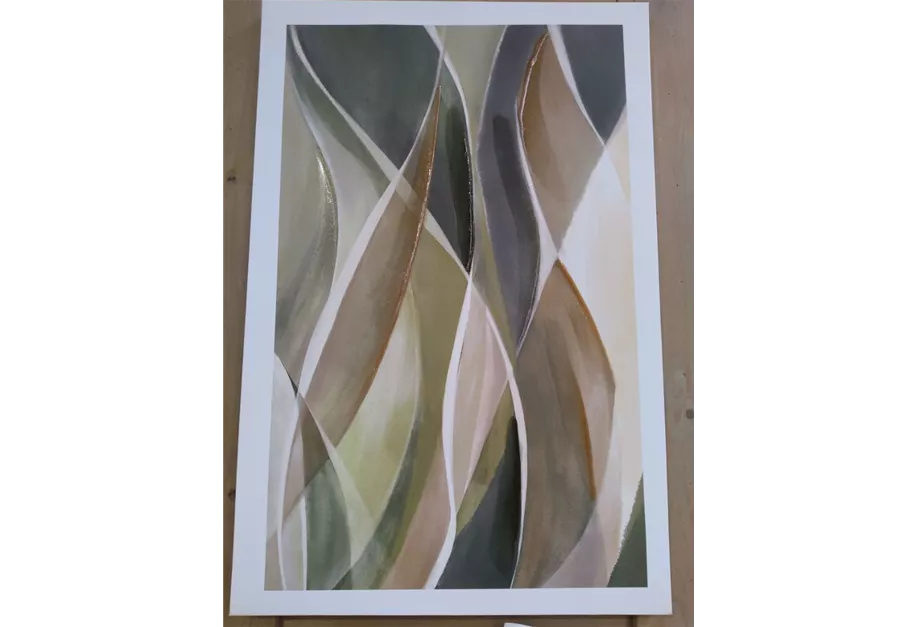 Leinwand,creme,grün,2,7x60x90cm